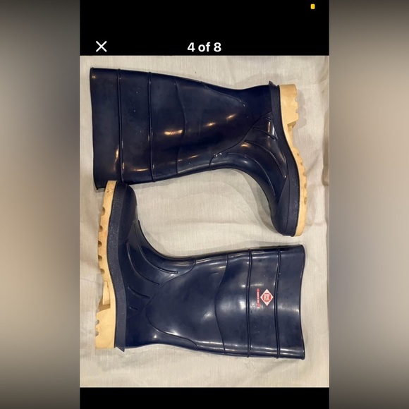 men’s size 8 vintage look red ball rubber gum rainboots - Picture 4 of 8